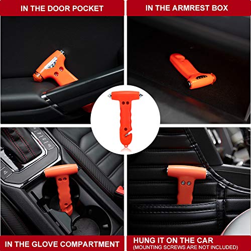 2 Pack Car Safety Hammer Seatbelt Cutter (Red)