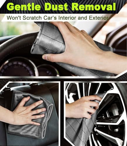 Carbon Microfiber Towels for Car Glass Window Polishing (Grey)