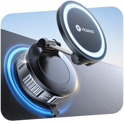 for MagSafe Car Mount [Upgraded 98LBS Strongest Suction (Dash-Black)