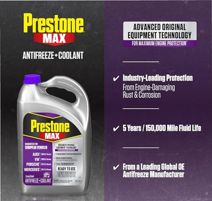 AF6510 MAX European Vehicles Violet Antifreeze and Coolant (Euro Violet / Pack of 6 Gallons)