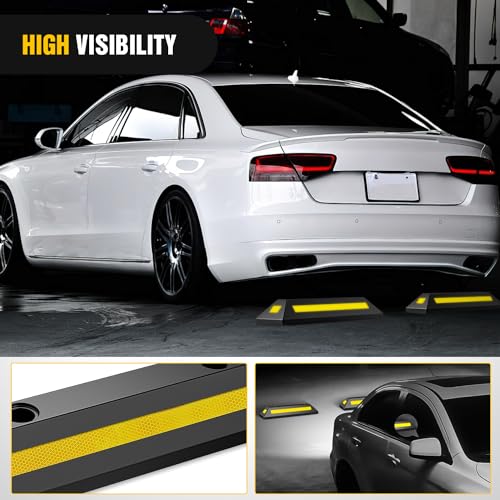 Rubber Parking Curb Wheel Stop for Garages and Driveways (22" 2-PACK)