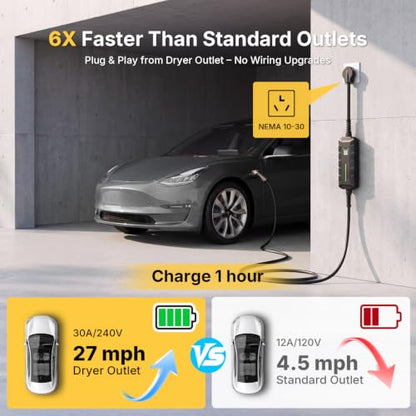 Level 2 EV Charger 30Amp 240V (30A-NEMA 10-30)