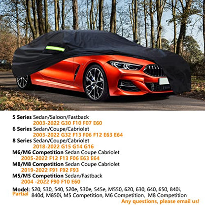 Custom Tight Weave Car Cover Compatible with BMW 5 Series (Compatible with BMW 5 Series Sedan/8 Series/M5/M8)