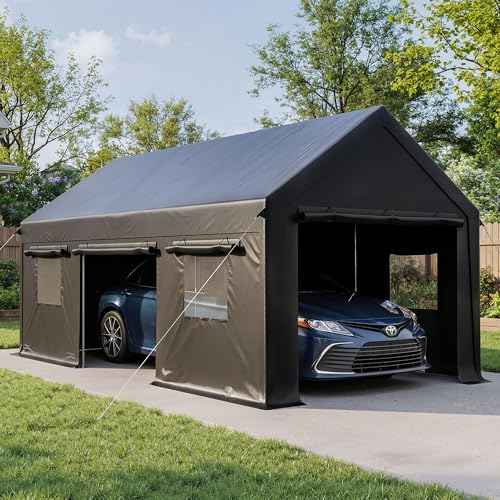 20x12 FT Heavy Duty Carport (12x20 FT(Black))