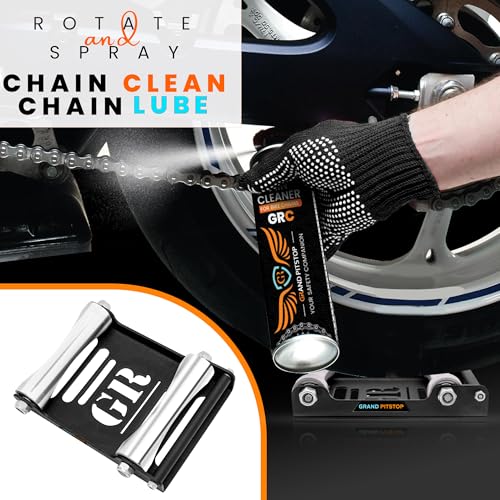 Motorcycle & Powersports Maintainence Stand Wheel Cleaning Wheel Roller Stand for tire Cleaning & Chain Lubrication (Black)