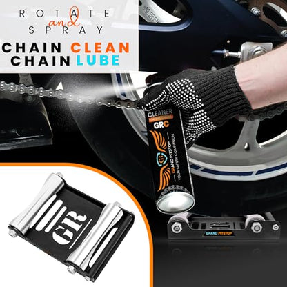 Motorcycle & Powersports Maintainence Stand Wheel Cleaning Wheel Roller Stand for tire Cleaning & Chain Lubrication (Black)