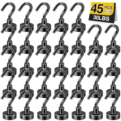 Magnetic Hooks 45pcs 30lbs Cruise Essentials 2026 Magnet Hook Black (Black / 0.63in)
