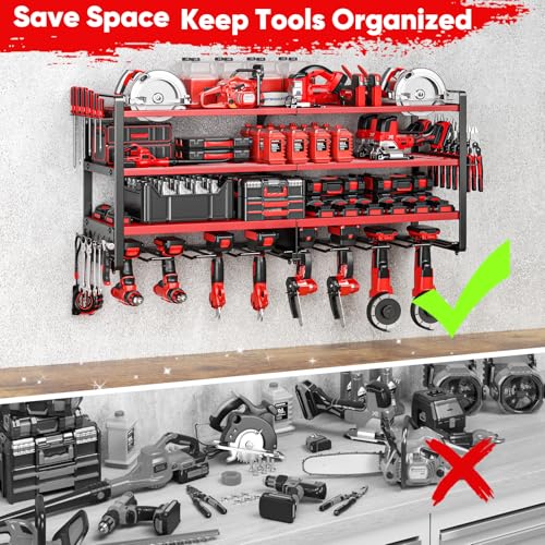 Upgrade Large power tool organizer Wall Mount (Red)