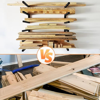 Wood Storage Racks with 3 Level (Black-4 Pack)