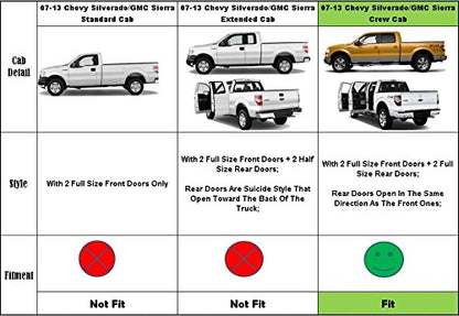 Rain Guards for Silverado Sierra Crew Cab Suburban Avalanche 07 (For Silverado/Sierra Crew Cab New Body 2007-2013)