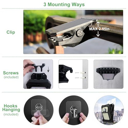 45LEDs Solar Lights Outdoor Clip Motion Sensor Lights 3 Modes 3 Mounting Ways IP65 Waterproof Security Light for Chain Link Fence Camping Gate (45LEDs)