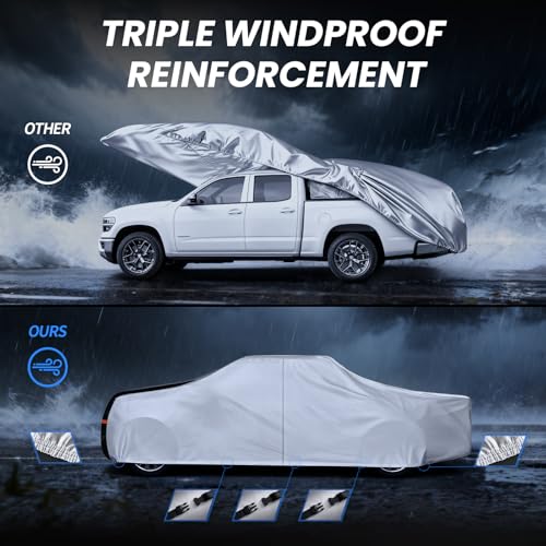 Multi Layer Hyundai Santa Cruz Truck Cover (W.Fit Santa Cruz(2021-2026) Crew Cab SB / White Truck Cover)