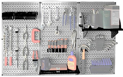 30-WRK-400GB Standard Workbench Metal Pegboard Tool Organizer,Gray/Black (Gray/Black)