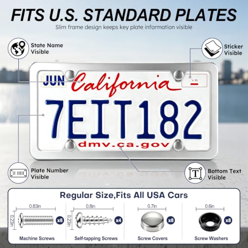 Chrome License Plate Frames (Silver)