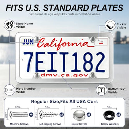 Chrome License Plate Frames (Silver)