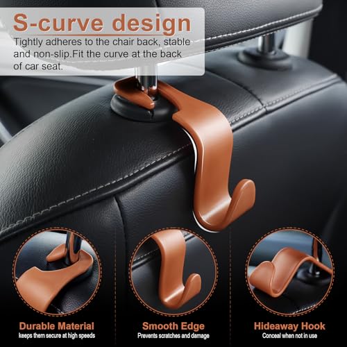 Car Seat Headrest Hook (Brown)