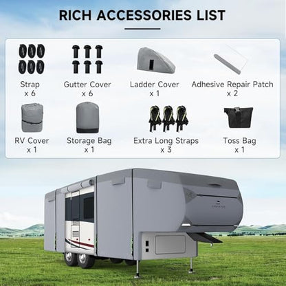 5th Wheel RV Cover Fits 40' (5th Wheel Cover(Grey) / Fits 40-44FT)