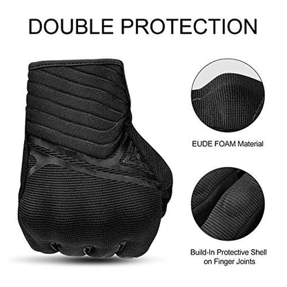 Motorcycle Gloves Breathable Mesh Touchscreen Hard Knuckles (Black / X-Large)