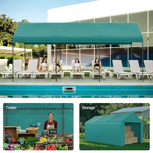 Carport 10x20 Heavy Duty Portable Garage w (Green)