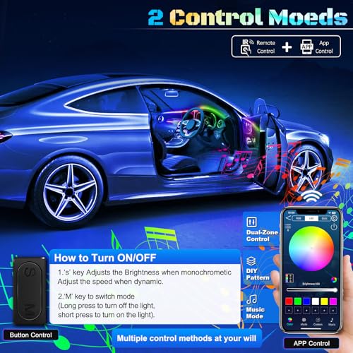 Dreamcolor Acrylic Interior Car LED Strip Light with Wireless APP (Dreamcolor 22 in 1)