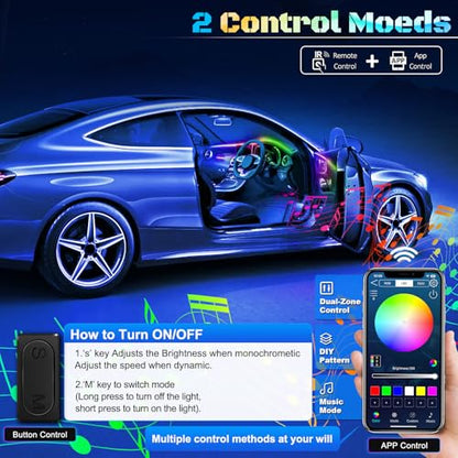 Dreamcolor Acrylic Interior Car LED Strip Light with Wireless APP (Dreamcolor 14 in 1)
