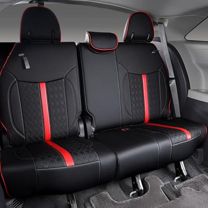 Custom Sienna Seat Covers for 2021 (Black with red Luxe / 8-Seat)