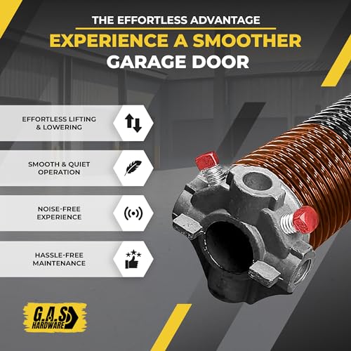Garage Door Torsion Spring 273x2x35 Torsion Spring for Right Side of Garage Door with 1" Steel Bearing (273x2x35 / Black Cone (Right Side))