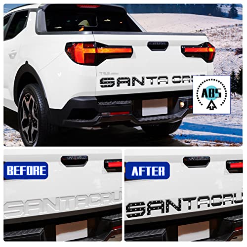 Tailgate Inserts Letters Compatible for 2022 2023 2024 2025 Santa Cruz 3D Raised & Strong Adhesive Decals Letters Rear Emblem Decal Sticker Compatible for Santa Cruz Accessories (Black American Flag)