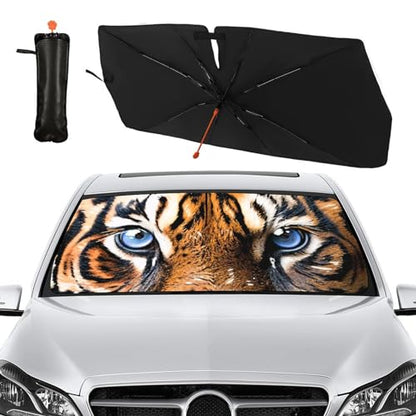 Tiger Eye Car Window Shades Windshield Sun Shade Umbrella (57X31 Inch / Color-TG1)