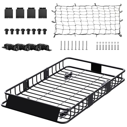 250LBS Universal Roof Rack Basket (Roof Basket with Net)