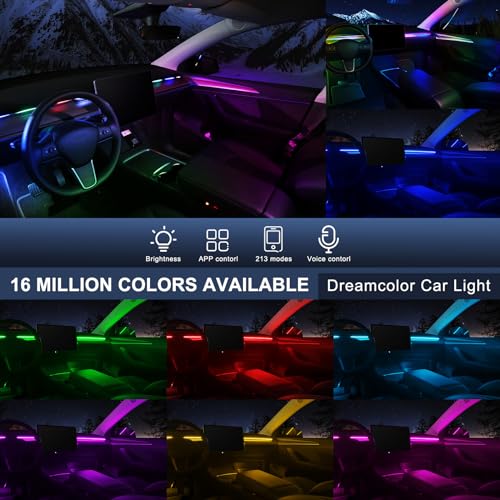 Dreamcolor Acrylic Interior Car LED Strip Light with Motion Sensor Switch (Dreamcolor 55.1 inch)