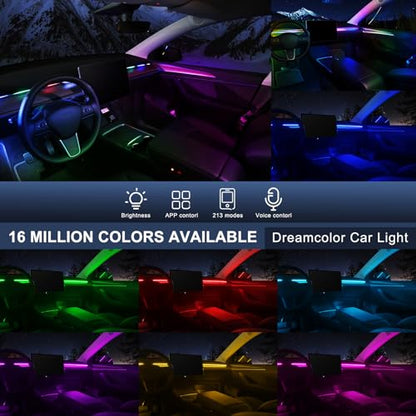 Dreamcolor Acrylic Interior Car LED Strip Light with Motion Sensor Switch (Dreamcolor 55.1 inch)