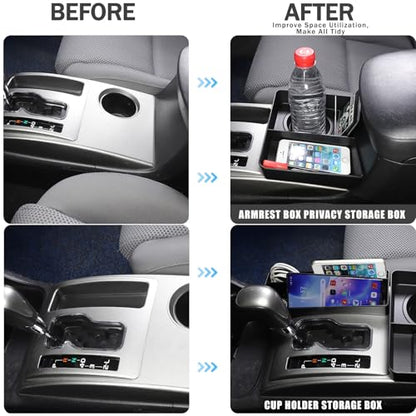 Car Central Control Tray Storage Box Organizer Compatible with Toyota Tacoma 2006 (Cup holder and gear storage box)