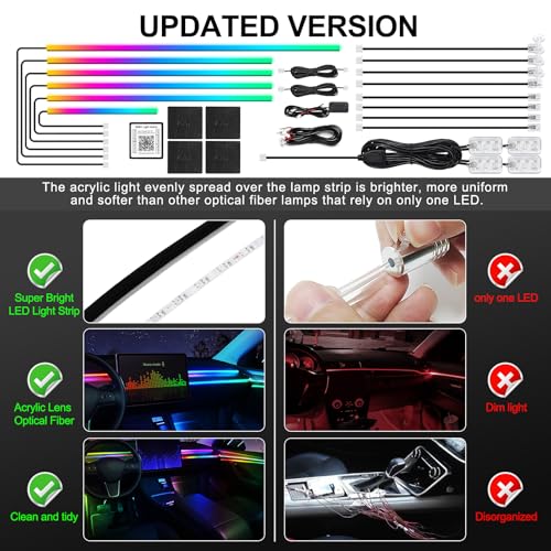 Dreamcolor Acrylic Interior Car LED Strip Light with Wireless APP (Dreamcolor 18 in 1)