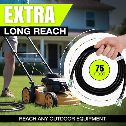 75ft Outdoor Indoor Extension Cord 16 (75 FT / 16AWG / Black)