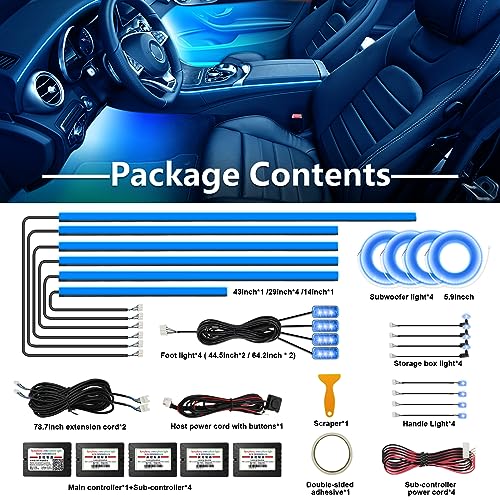 RGBW Acrylic Car Interior Led Kit (RGB 22 lights)