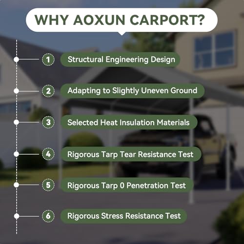 10x20 FT Carport (Gray / 10x20 FT)