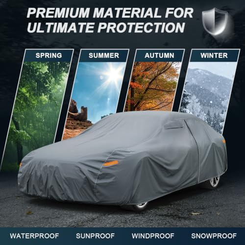 16 Layers Car Cover Waterproof All Weather for Coupe Heavy Duty (0 Coupe Car Cover / 0 Fit Coupe Length 196-202 inch)