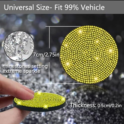 2pcs Bling Car Cup Holder Coaster (Yellow / 2pcs)