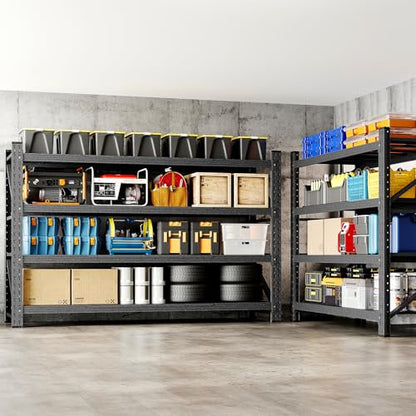 48" W Storage Shelves 3000lbs Garage Metal Shelving Heavy Duty Garage Shelves Adjustable Storage Shelves for Industrial (Black / 48" W X 24" D X 69" H)