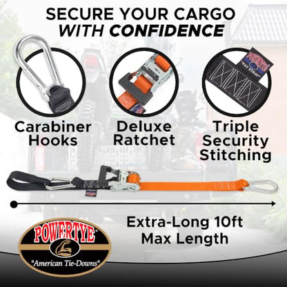 1.5 inch x 10ft Ratchet Straps w (10 ft + Storage Bag / Silver)