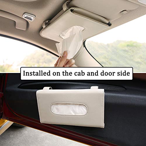 Beige Car Tissue Holder for Sun Visor (Beige)