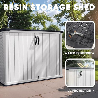 Outdoor Storage Cabinet 26 Cu Ft with Lockable Doors (White / 26 Cu Ft/Vertical)