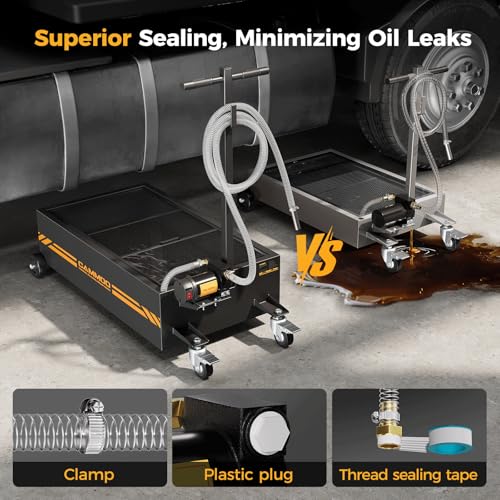 25 Gal Electric Oil Drain Pan with Pump (Black)