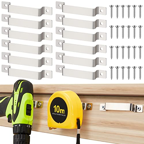 12 Pcs Tape Measure Clip Tape Measure Holder with Screws (Silver)