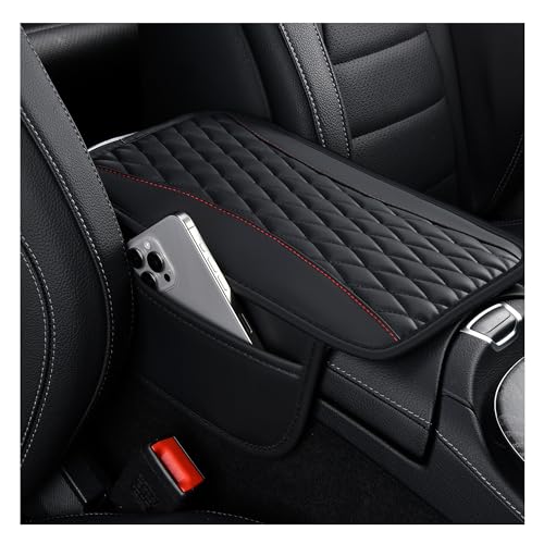 Patchwork Leather Center Console Covers for Cars (Black)