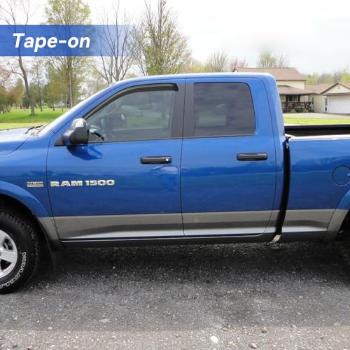 Window Visors Rain Guards for 2005 (2005-2010 Dodge Dakota Extended/Club Cab)