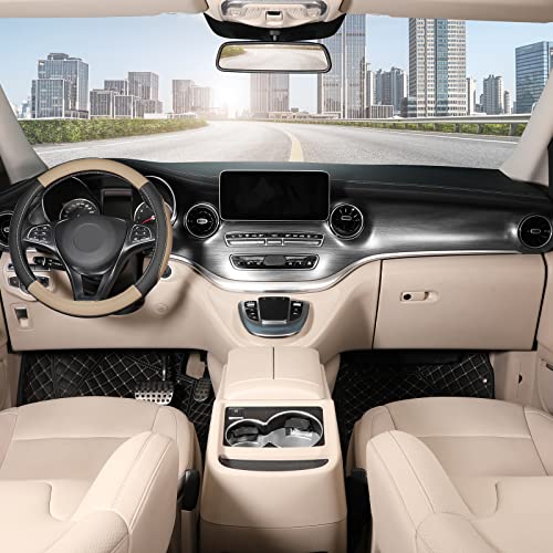 Steering Wheel Cover 14.5 (Standard size[14 1/2''-15''] / Black and Beige)