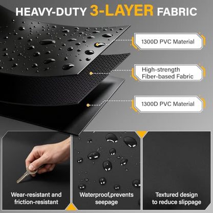 7'9" x 18' Garage Floor Mat 650 GSM Containment Mat for Under Car (7'9" x 18')