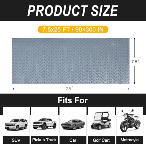 7.5x25 FT Garage Floor Mat (Matte Gray / 7.5x25 FT)